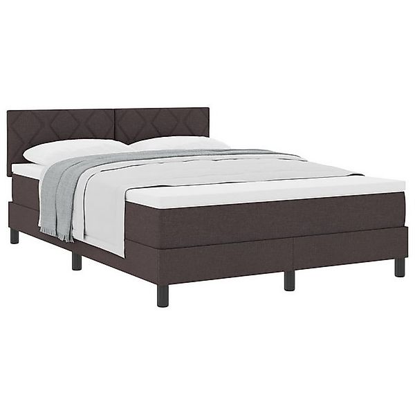 vidaXL Bett Boxspringbett mit Matratze Dunkelbraun 140x200 cm Stoff (1-tlg) günstig online kaufen