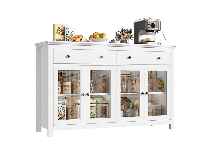 Homfa Sideboard Wohnimmer Küchenschrank, 140cm Breit Buffetschrank mit 2 Sc günstig online kaufen