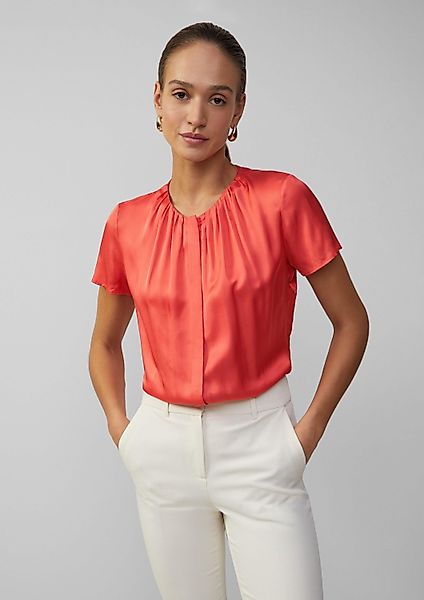 s.Oliver Kurzarmbluse Bluse Satinbluse aus Viskose günstig online kaufen