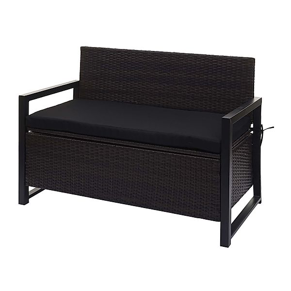 MCW Poly-Rattan 2er Sitzbank F39 Braun Kissen Schwarz günstig online kaufen