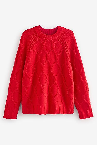 Next Rundhalspullover Gestrickter Pullover mit Zopfmuster günstig online kaufen