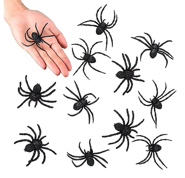 Boland Dekoobjekt Spinnen Set 12 Stück, Größe 7 x 8 cm, Schwarz günstig online kaufen