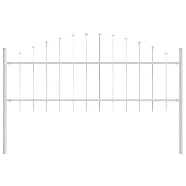 vidaXL Gartenzaun Weiß 510 x 75 cm Pulverbeschichteter Stahl 3360142 günstig online kaufen