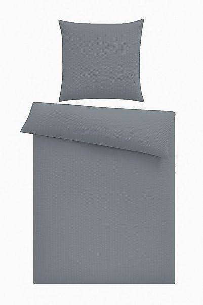 One Home Bettwäsche Seersucker Uni, Seersucker, 4 teilig, Sommer, weich, kü günstig online kaufen