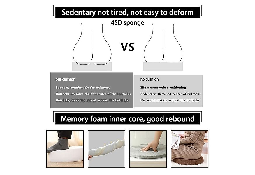 Coonoor Stuhlkissen Rund Sitzkissen Stuhlkissen Leinen Sitzpolster Abnehmba günstig online kaufen