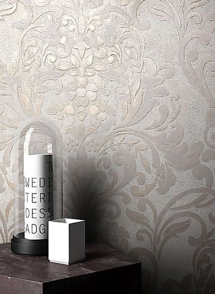 Newroom Vliestapete, Beige Tapete Barock Glänzend günstig online kaufen
