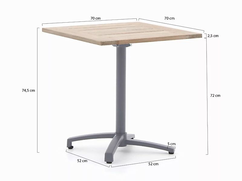 Bellagio Canzo Gartentisch klappbar 70x70x75 cm günstig online kaufen