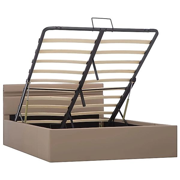vidaXL Stauraumbett mit LED Cappuccino-Braun Kunstleder 140x200cm619323 günstig online kaufen