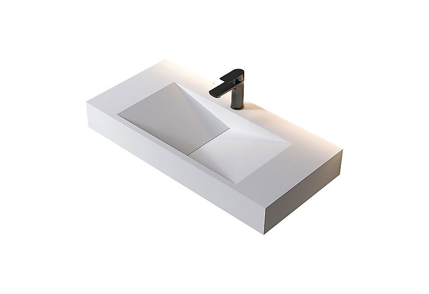 Bernstein Waschbecken PB2049, aus Mineralguss - 90 x 45 x 12 cm - Weiß matt günstig online kaufen
