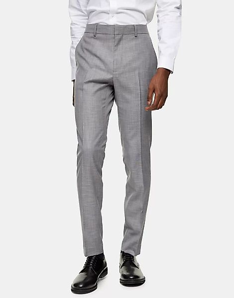 Topman – Eng geschnittene Anzughose in Grau günstig online kaufen