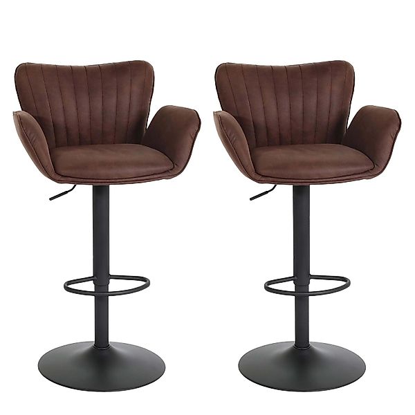 PROREGAL 2er-Set Barhocker Gepolstert Mit Lehne Sitzhöhe 66-90cm Mit Armleh günstig online kaufen