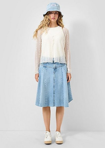 QS Minirock Rock Ausgestellter Denimrock günstig online kaufen