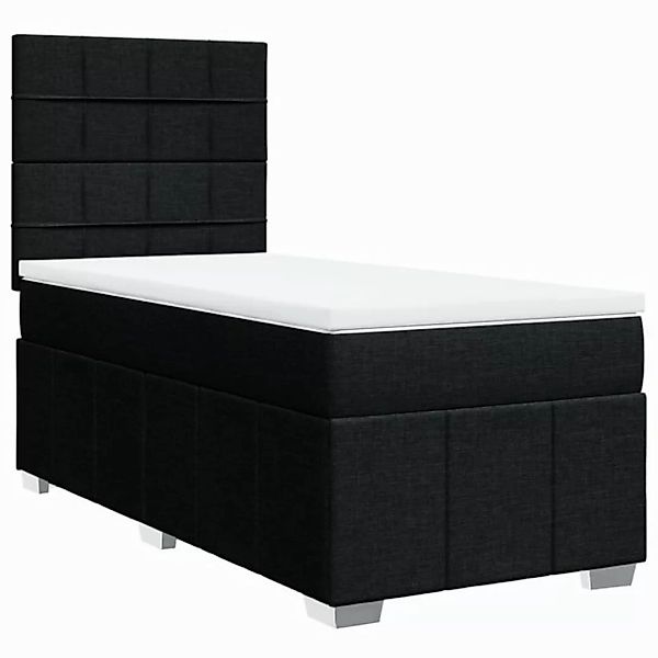 vidaXL Boxspringbett Boxspringbett mit Matratze Schwarz 90x200 cm Stoff Bet günstig online kaufen