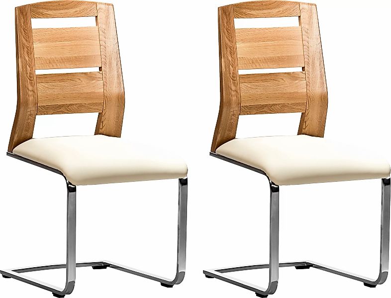 Places of Style Freischwinger "Pisa", kombiniert mit massiver Wildeiche (2 günstig online kaufen