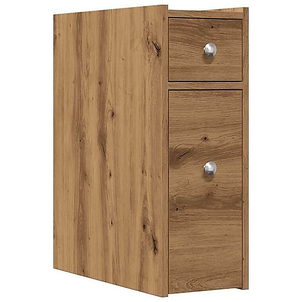 vidaXL Schrankmodule Badschrank Schmal mit Rollen Artisan-Eiche Holzwerksto günstig online kaufen