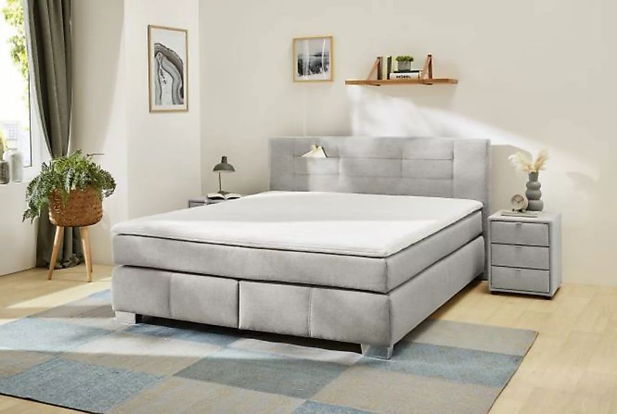 Boxspringbett 180x200 Grau meliert günstig online kaufen