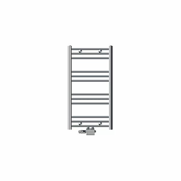 LuxeBath Badheizkörper 50x80 cm Chrom Gebogen Anschlussgarnitur Universal E günstig online kaufen