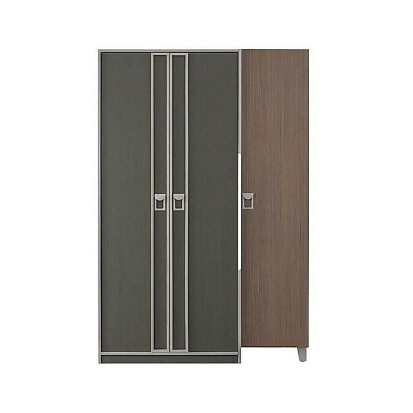 Xlmoebel Kleiderschrank Kleiderschrank aus Holz in Grau mit kindgerechtem D günstig online kaufen