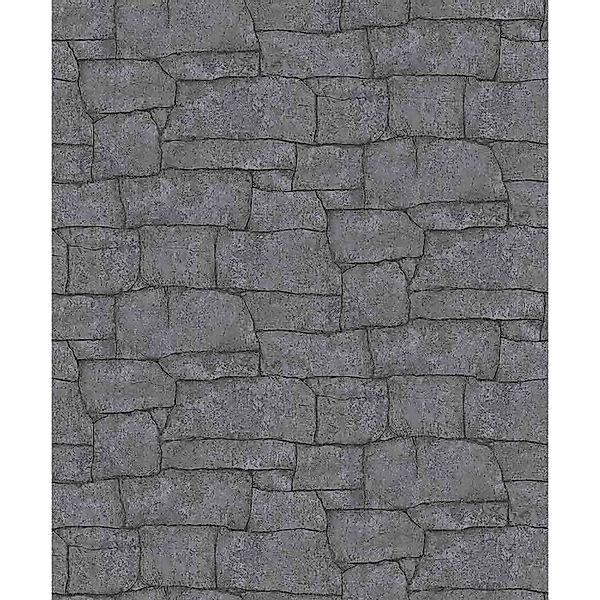 Erismann Vliestapete Quarry 10,05 m x 0,53 m Anthrazit günstig online kaufen