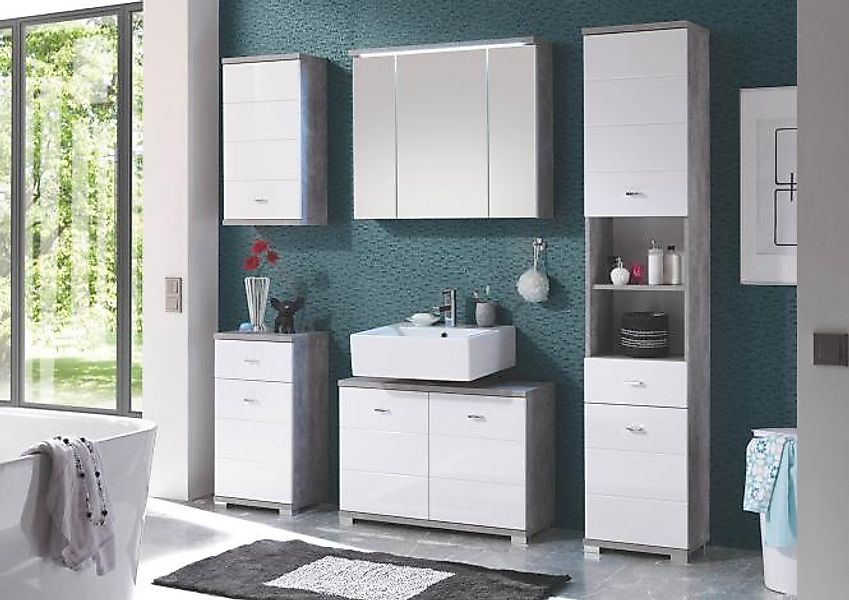 BASIC by Balculina Badmöbel-Set "Pool" 5 Stk. tlg. Breite 156 cm,Badezimmer günstig online kaufen