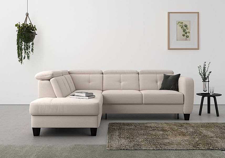 sit&more Ecksofa Belluci L-Form, inklusive Federkern, wahlweise mit Bettfun günstig online kaufen