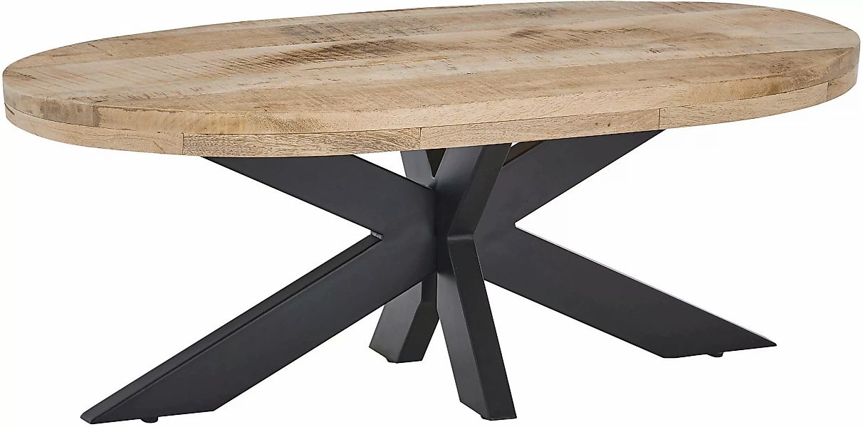 Stolkom Couchtisch "Mumbai", Massivholz Mango Wood, Tisch mit Ovaler Tischp günstig online kaufen