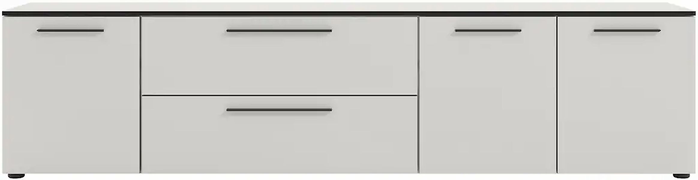 Manjana Möbel Lowboard "Lowboard mit Schwarz matten Metallgriffen" günstig online kaufen