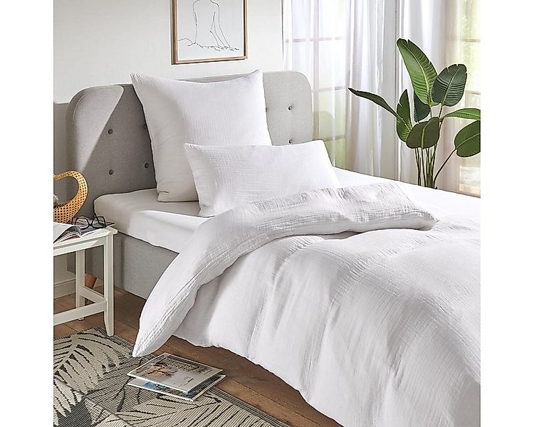 TRAUMSCHLAF Bettwäsche Delya Uni Musselin, Musselin, 2 teilig, luftig, leic günstig online kaufen