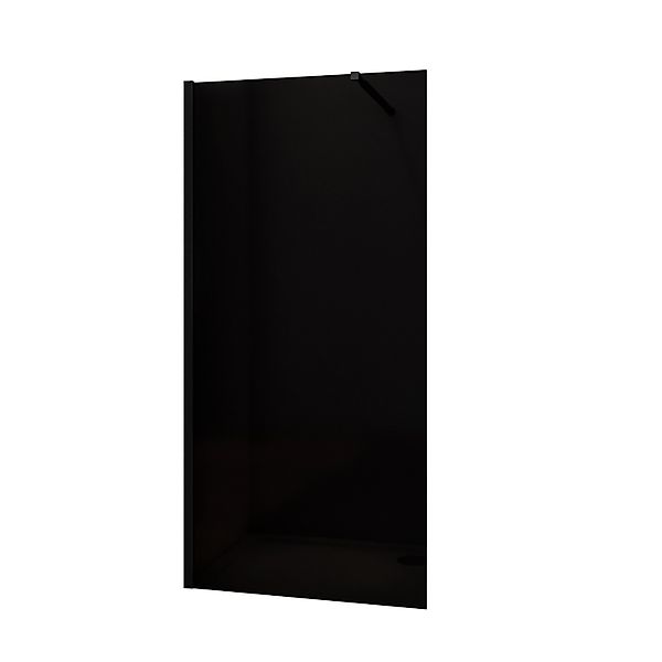 AICA Schwarz Duschkabine B.90xH.200cm Rauchglas Duschwand Mit 73-120cm Flex günstig online kaufen