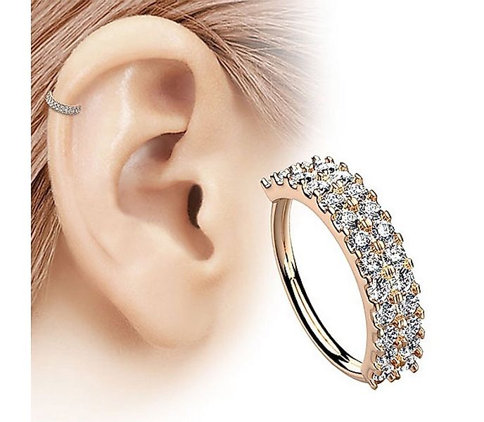 Taffstyle Nasenpiercing Piercing Biegbar filigrane Creole mit Kristall, Rin günstig online kaufen