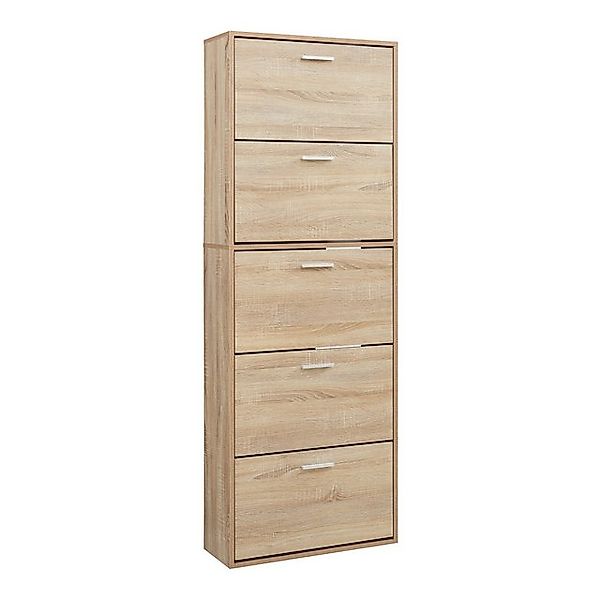 en.casa Schuhschrank »Sykkylven« Schuhkipper mit 5 Klappen 169 x 60 x 24 cm günstig online kaufen