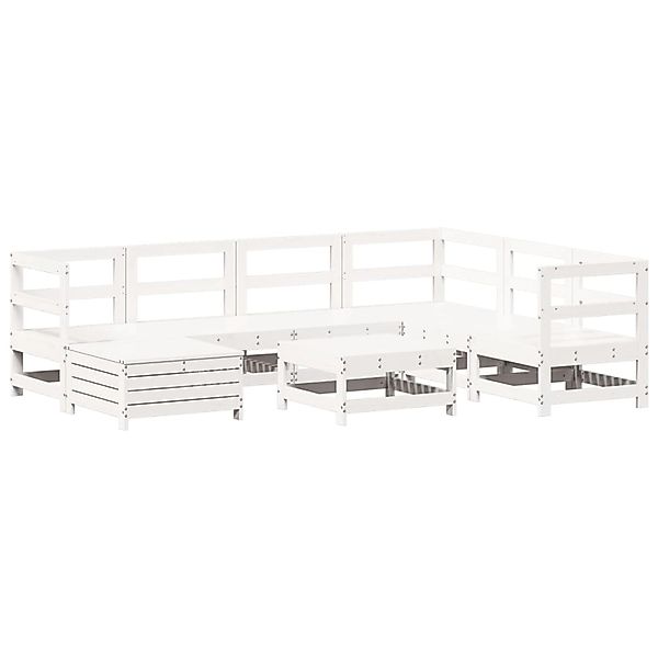 vidaXL 8-Tlg Garten-Sofagarnitur Weiß Massivholz Kiefer 3250557 günstig online kaufen