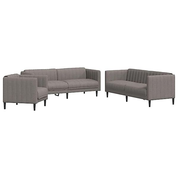 vidaXL 3-Tlg Sofagarnitur Taupe Stoff 3209234 günstig online kaufen