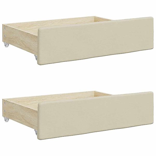 vidaXL Bettschubkasten Bettschubladen 2 Stk. Creme günstig online kaufen