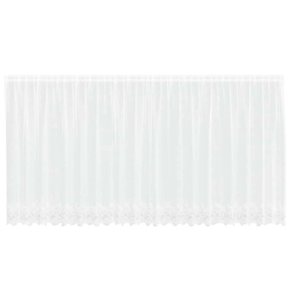 vidaXL Spitzenvorhang mit Vorhängen Weiß 500x180cm Polyester 4107805 günstig online kaufen