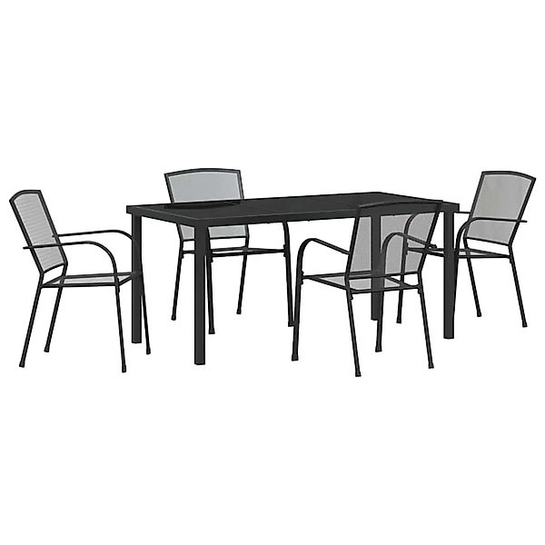 vidaXL Garten Essgruppe 5-Tlg Anthrazit Stahl 3379285 günstig online kaufen