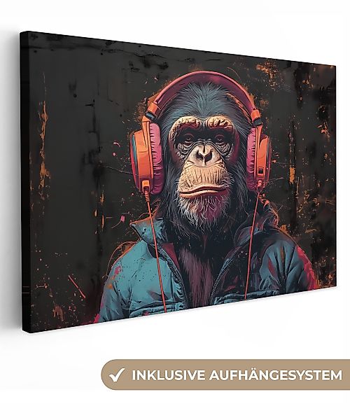 OneMillionCanvasses® Leinwandbild Graffiti - Schimpanse - günstig online kaufen