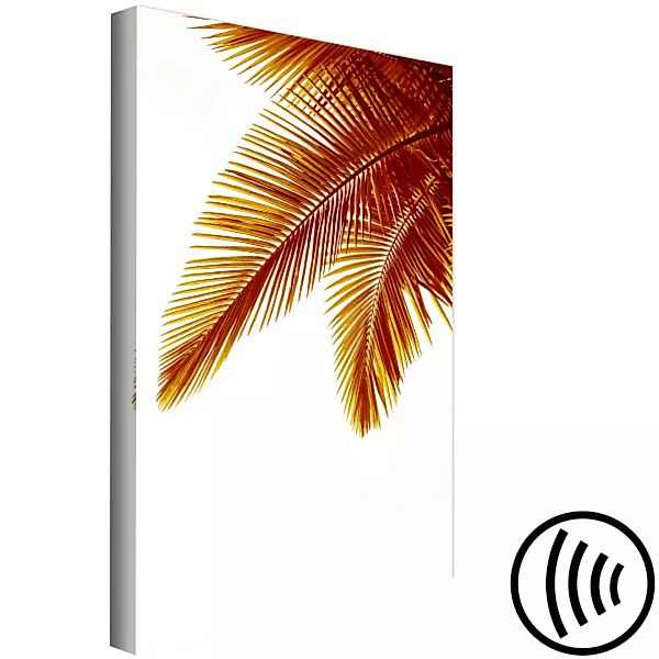 Bild auf Leinwand Palmblätter – tropische Landschaft mit goldenen Palmblätt günstig online kaufen
