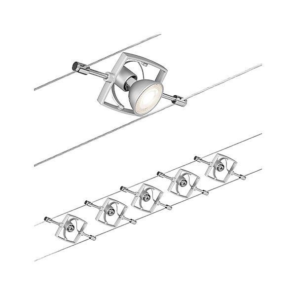 Paulmann Mac II Seilsystem, Chrom matt mit 5 Spots günstig online kaufen