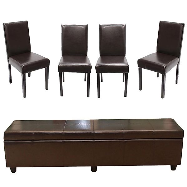 MCW Garnitur Kriens XXL 5-teilig Braun Leder günstig online kaufen