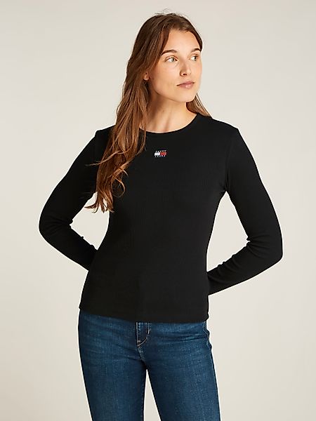 Tommy Jeans Curve Langarmshirt "TJW SLIM LS BADGE TEE EXT", in Großen Größe günstig online kaufen