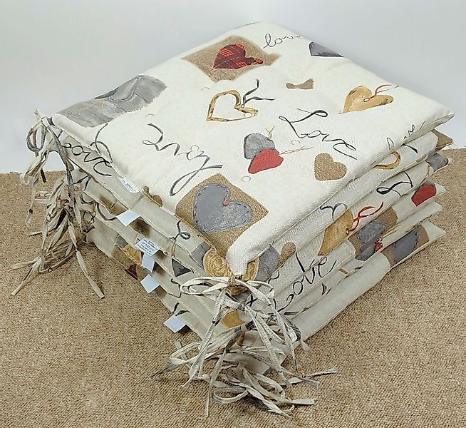 Rattani Sitzkissen Set 6 x Stuhlkissen / Sitzkissen Fabia 40 x 40 cm Dicke günstig online kaufen