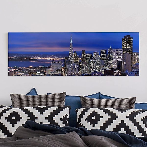 Leinwandbild - Panorama San Francisco at Night günstig online kaufen