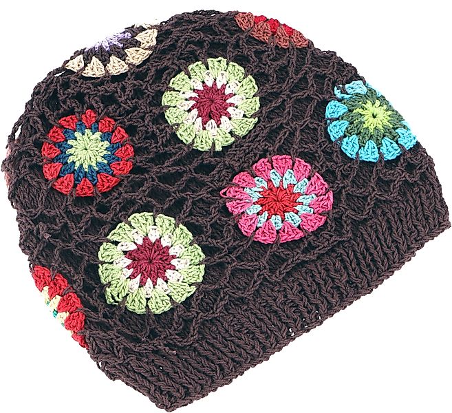 Guru-Shop Strickmütze Bunte Beanie, Baumwoll-Häkelmütze Granny günstig online kaufen