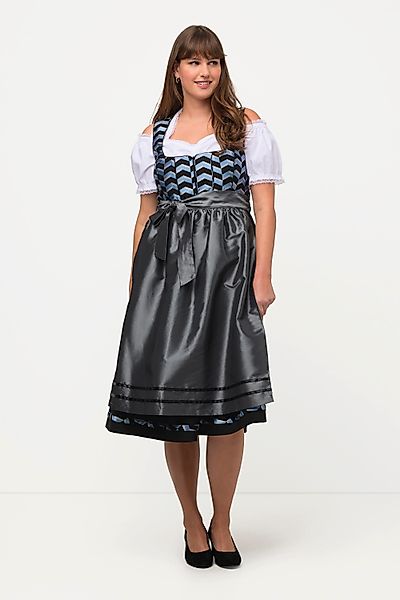 Ulla Popken Dirndl Dirndl Zackenmuster Carree-Ausschnitt günstig online kaufen