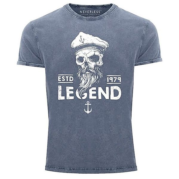 Neverless Print-Shirt Cooles Angesagtes Herren T-Shirt Vintage Shirt Totenk günstig online kaufen