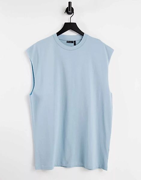 ASOS DESIGN – Ärmelloses Oversize-T-Shirt in Blau günstig online kaufen