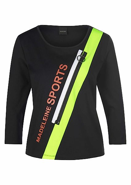 MADELEINE Kurzarmshirt "Shirt Shirt mit Kontrasteinsatz und Zierzipper" günstig online kaufen