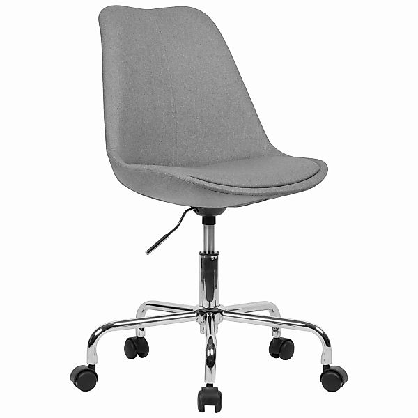 Schreibtischstuhl Hellgrau Stoff | Design Drehstuhl mit Lehne | Arbeitsstuh günstig online kaufen