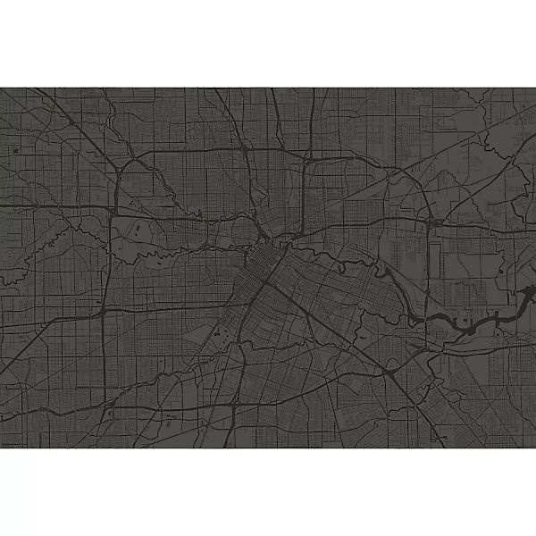Fototapete Stadtkarte Metropole Schwarz Grau 4,00 m x 2,70 m FSC® günstig online kaufen